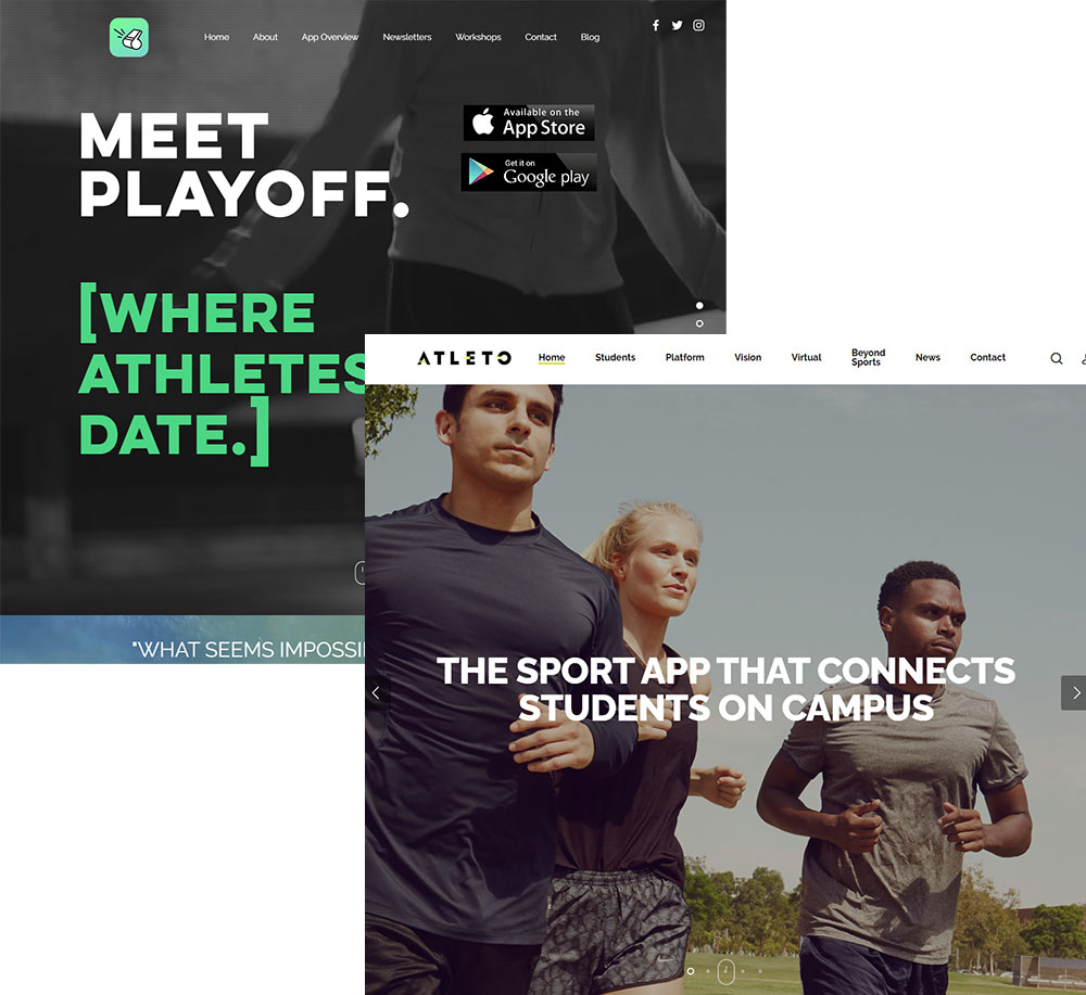 Athletic Dating App Screenshots - Playoff and ATLETO