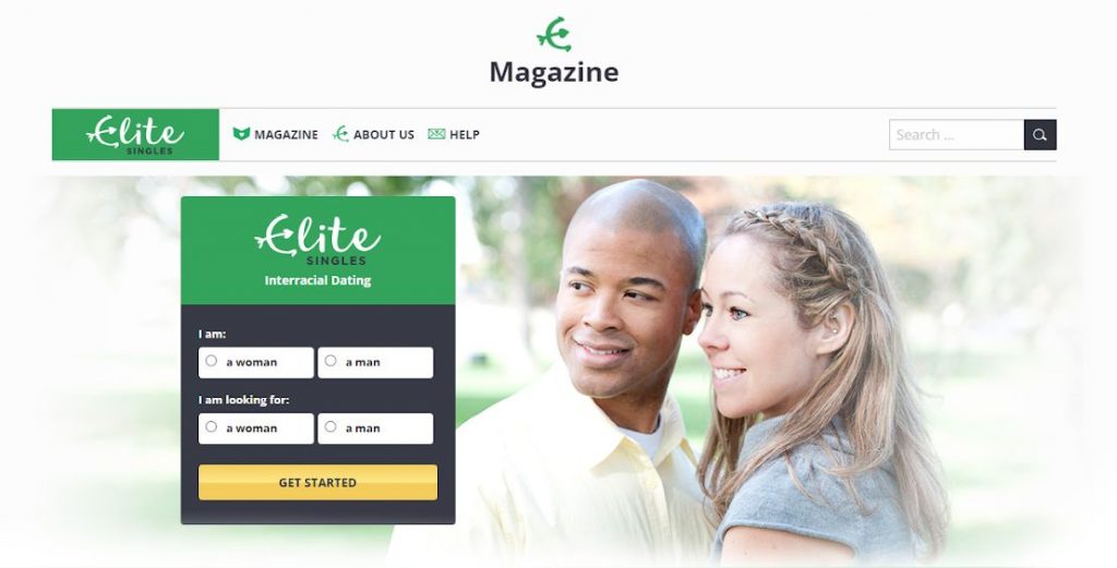 EliteSingles interracial dating magazine page