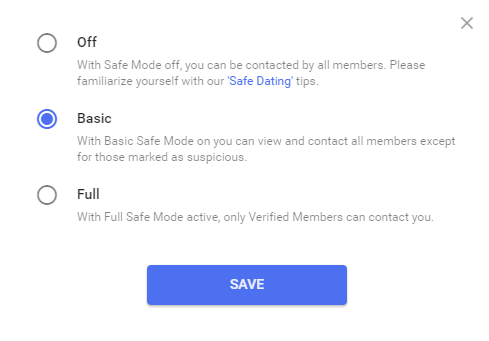 loveagain safe dating mode